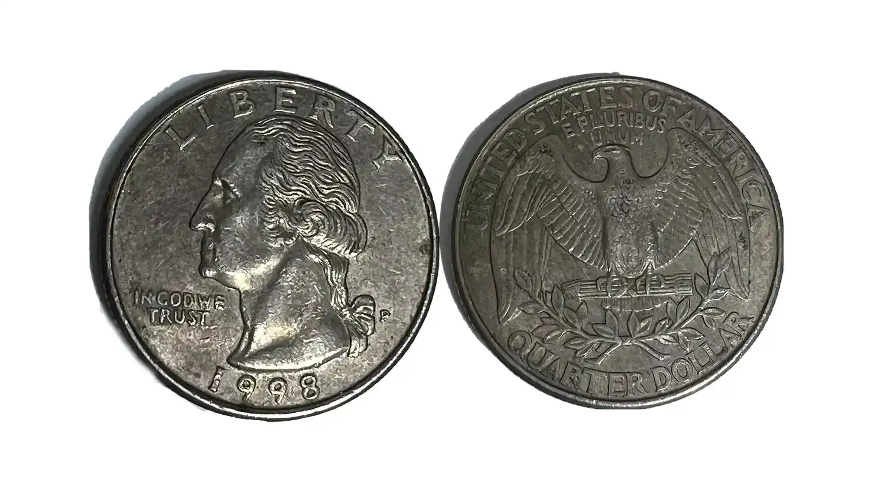 1998 Washington Quarter obverse and reverse showing George Washington portrait and heraldic eagle design